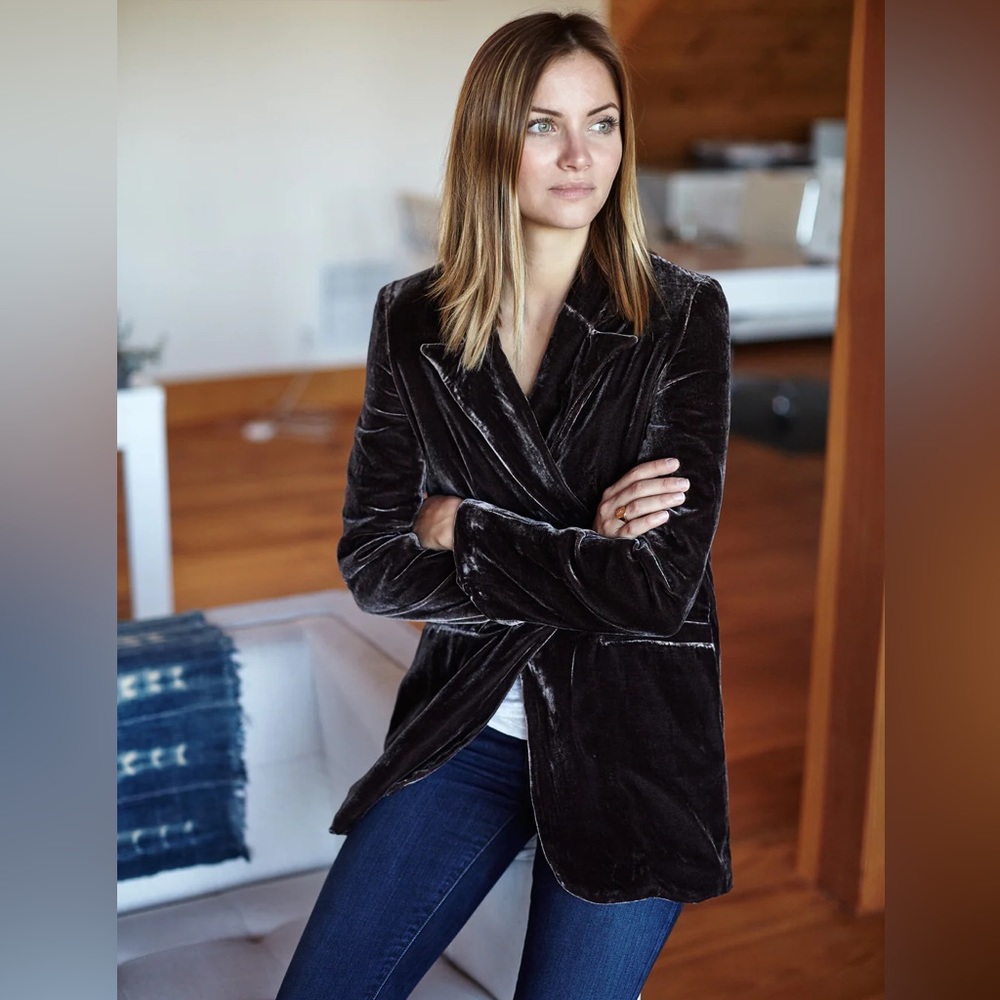 Emerson Fry Purple Velvet Blazer